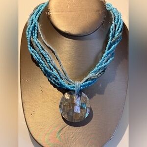 Boho abalone bead necklace